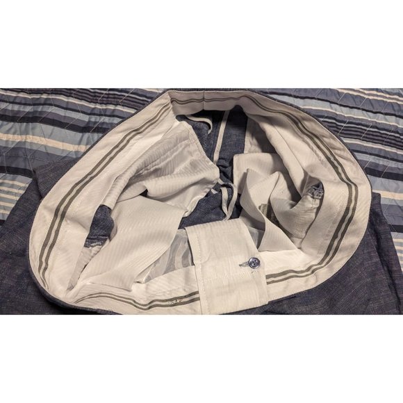 Paulo Solari Modern Fit Sz 40"x30.5" Linen Blend Lightweight Blue Casual Pants - Picture 4 of 11